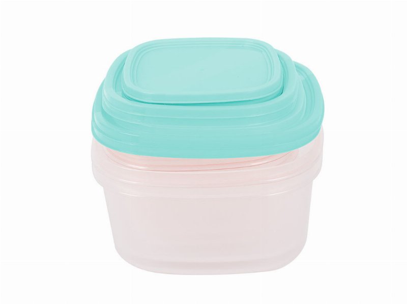 Conjunto De 7 Caixas Herméticas Actuel Plástico Quadrado Verde 2X1.9 l+3X1.09 l+2X0.68 l