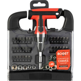 Conjunto De Chaves Com Roquete 48 Peças Boost