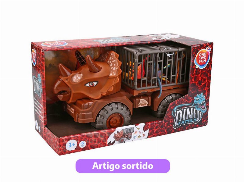 Camião Dino One Two Fun Com 6 Dinossauros Modelos Sortidos