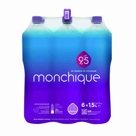 Água Sem Gás Alcalina Ph 9,5 Monchique 6 X 1,5 Lt