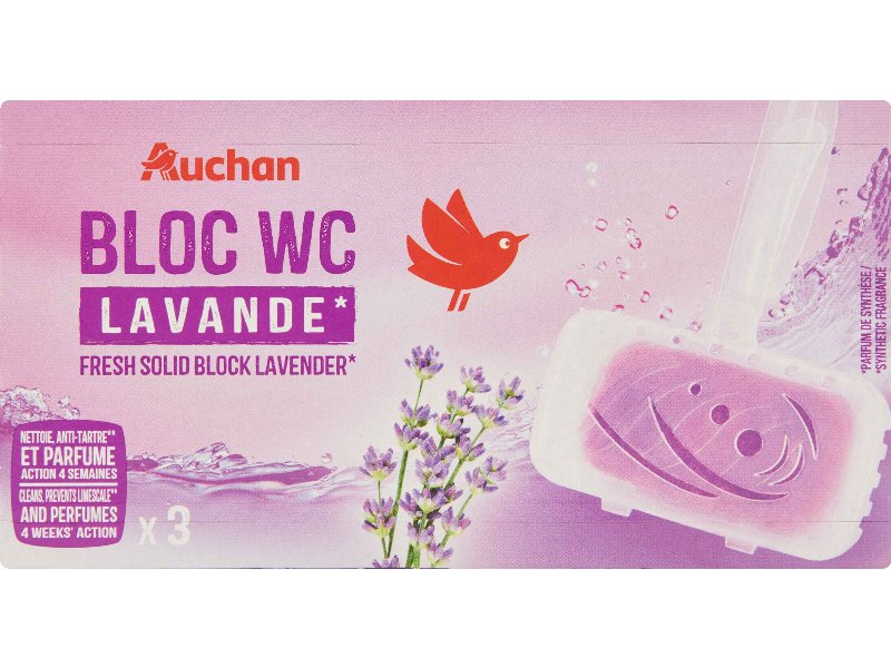Bloco Wc Auchan Lavanda 3Un