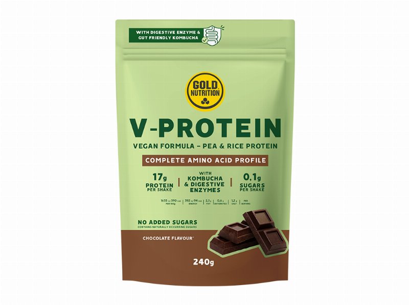 Proteína Goldnutrition V-Protein Vegetal Chocolate 240 g