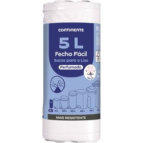 Sacos Lixo Fecho Fácil Perfumado Talco Wc 5 Lt Continente 40 Un