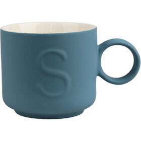 Caneca 360 ml Letra S Azul Escura Kasa