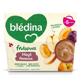Puré De Fruta Ameixa E Maçã +6M Blédina 4 X 95 gr