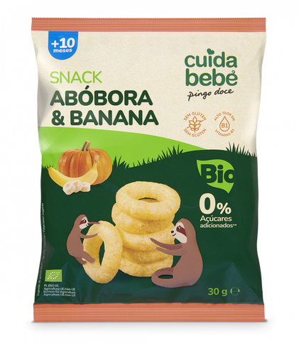 Snack Infantil De Abóbora E Banana Bio Cuida Bebé 0.03Kg