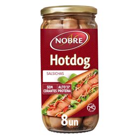Salsichas Hot Dog Frasco 8 Un Nobre 650 gr (Peso Escorrido 420 gr)