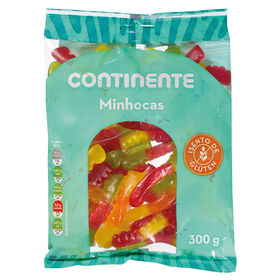 Gomas Minhocas Sem Glúten Continente 300 gr