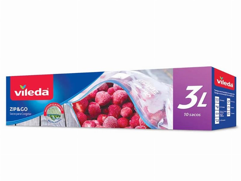 Sacos Vileda De Congelação Com Fecho 3 l