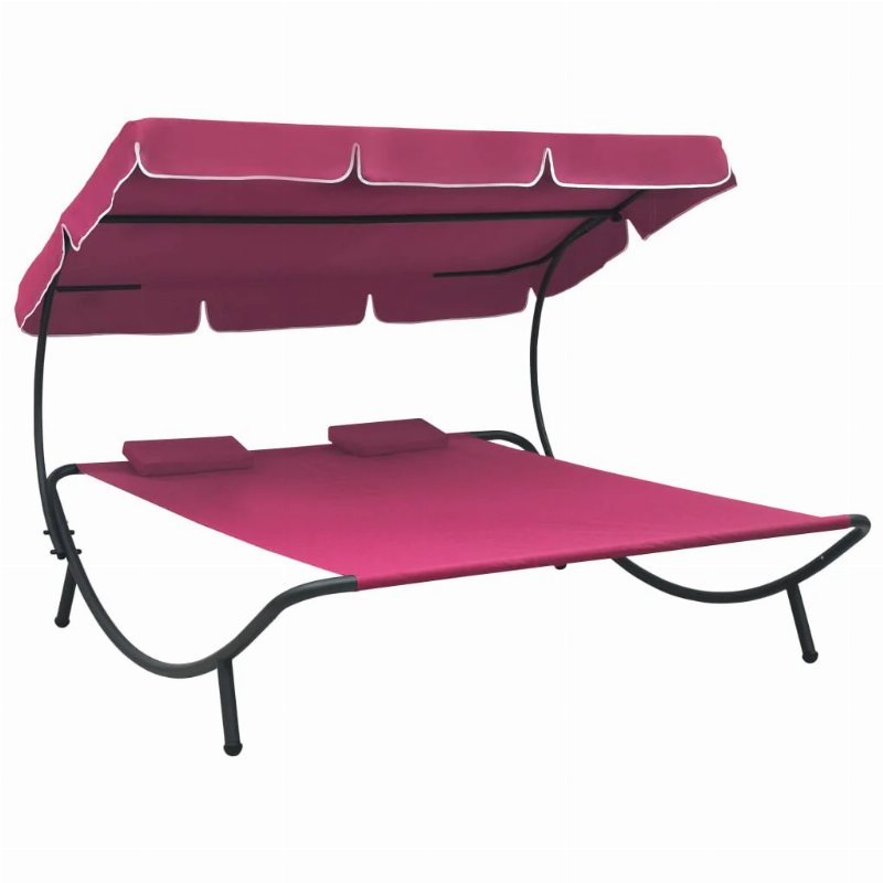 Hkh Espreguiçadeira Com Toldo E Almofadas Rosa - Cor-De-Rosa