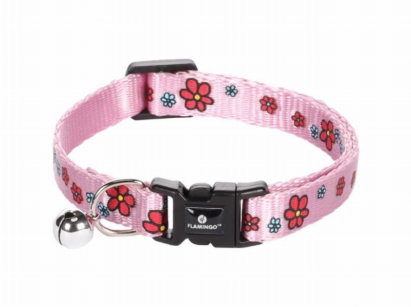 Coleira Para Gato Flamingo Ziggi Flores Rosa