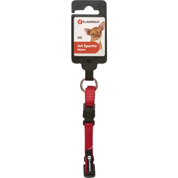 Coleira Nylon Art Sportiv Plus Para Cão Vermelha 20-35 Cm 1 unidade