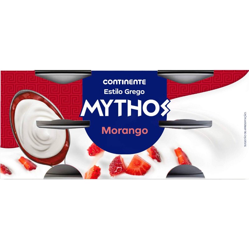 Iogurte Grego Mythos Morango Continente 460 gr (4 Un)