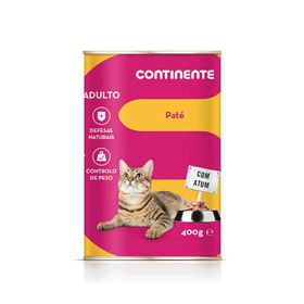 Comida Húmida Para Gato Adulto Patê Atum Lata Continente 400 g