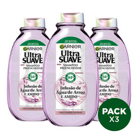 Champô Água De Arroz Garnier Ultra Suave 3 X 400 ml