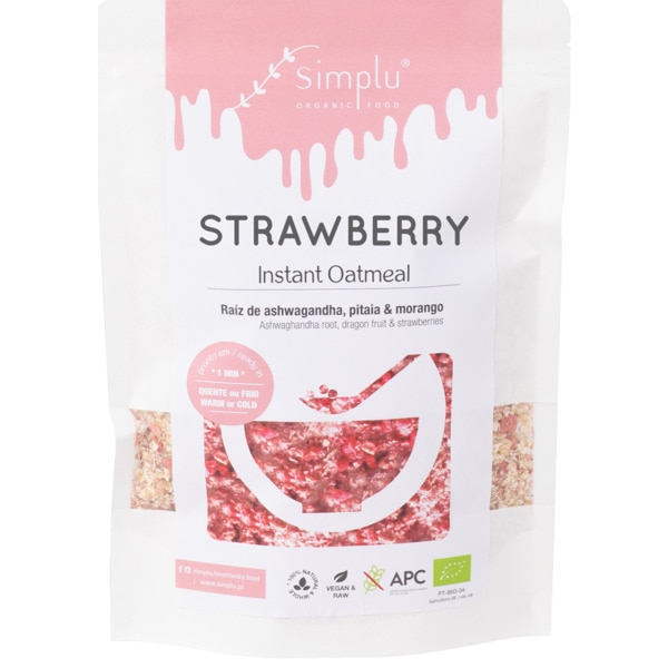 Papas De Aveia De Morango Vegan Sem Glúten Biológico 250 g