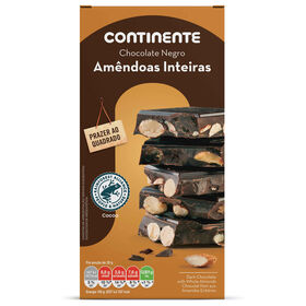 Tablete De Chocolate Negro Com Amêndoa Continente 200 gr