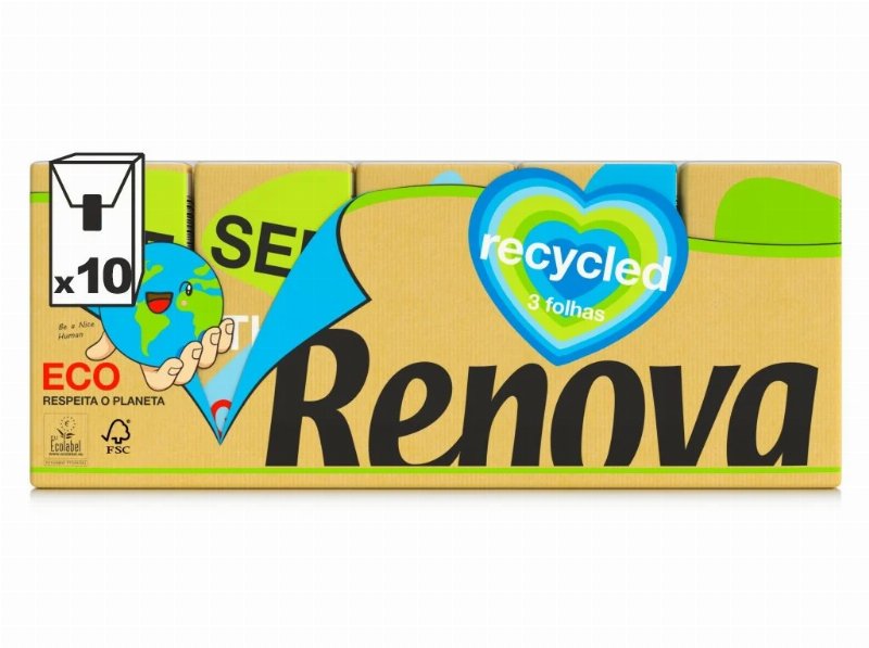 Lenços Renova De Papel 100% Reciclado 10Un
