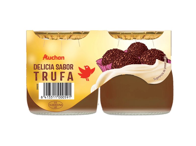 Sobremesa Trufa Chocolate E Caramelo Auchan 2X135 g