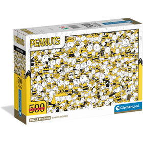 Clementoni - Puzzle Impossible Peanuts 500 Peças