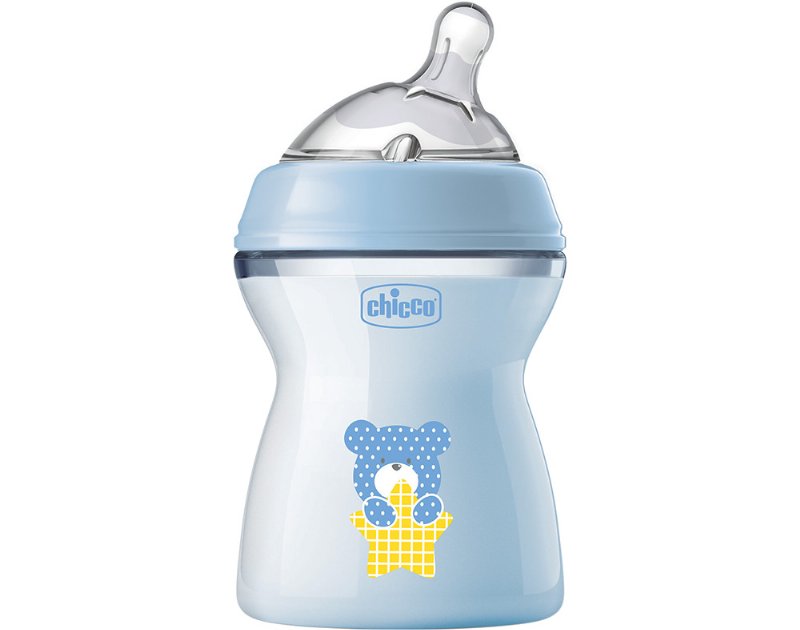 Biberão Chicco Natural Feeling Azul 2M+ 250 ml