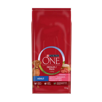 Comida Seca Para Cão Adulto +10 kg Com Vaca Purina One 12Kg