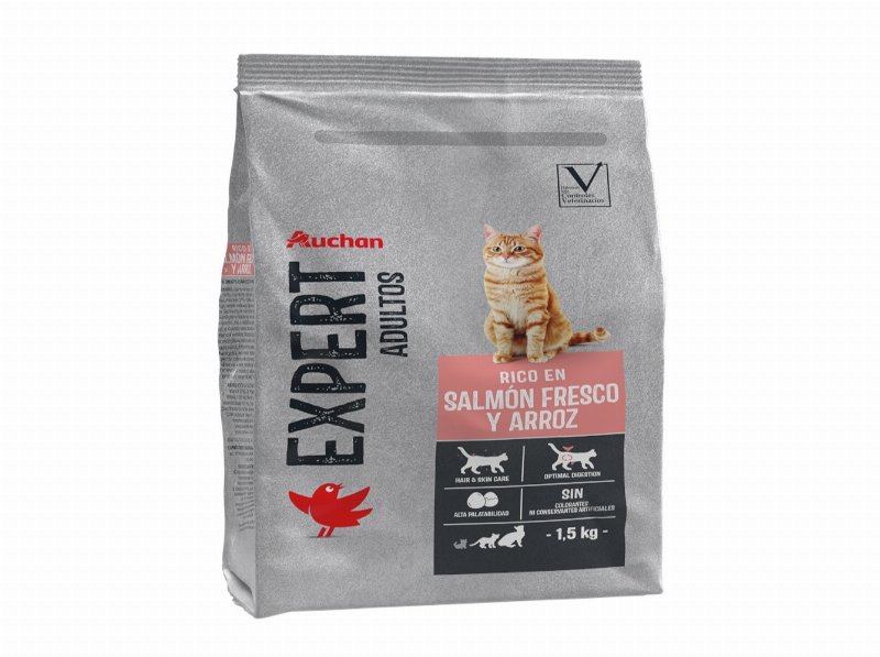 Ração Gato Auchan Expert Salmão E Arroz 1.5 kg
