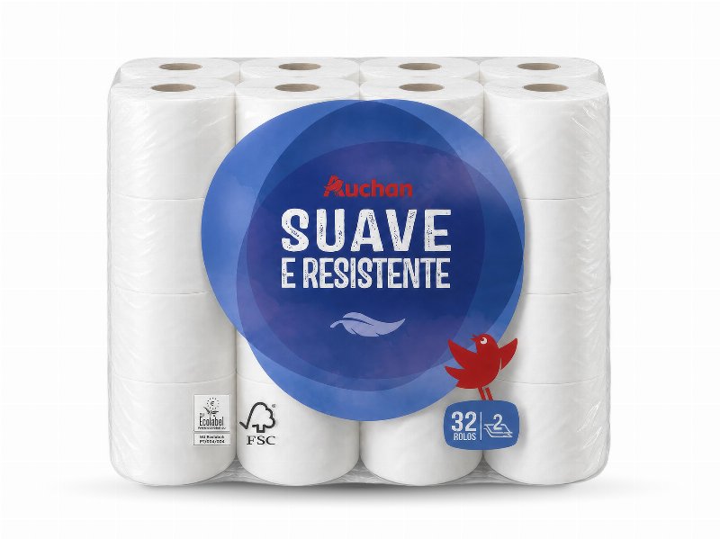 Papel Higiénico Auchan Suave E Resistente 2F 32R