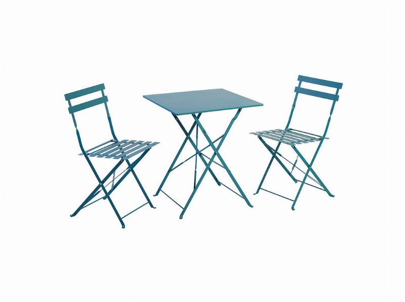 Conjunto De Varanda Gardenstar Azul Metal 3 Peças