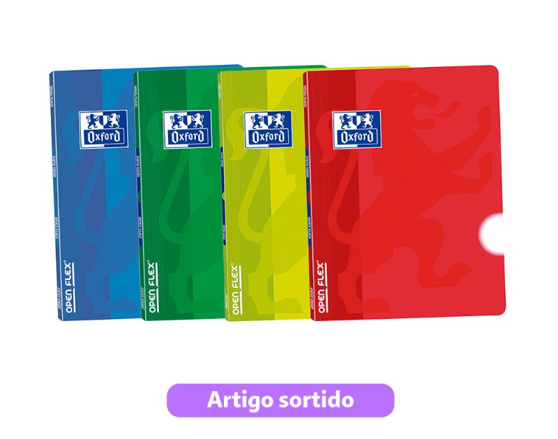 Caderno Agrafado Oxford Liso A5 48 Folhas Cores Sortidas