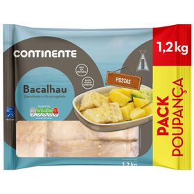 Postas De Bacalhau Msc Demolhado Ultracongelado Pack Poupança Continente 1,2 kg