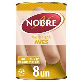 Salsichas De Aves Lata 8 Un Nobre 350 gr (Peso Escorrido 200 gr)