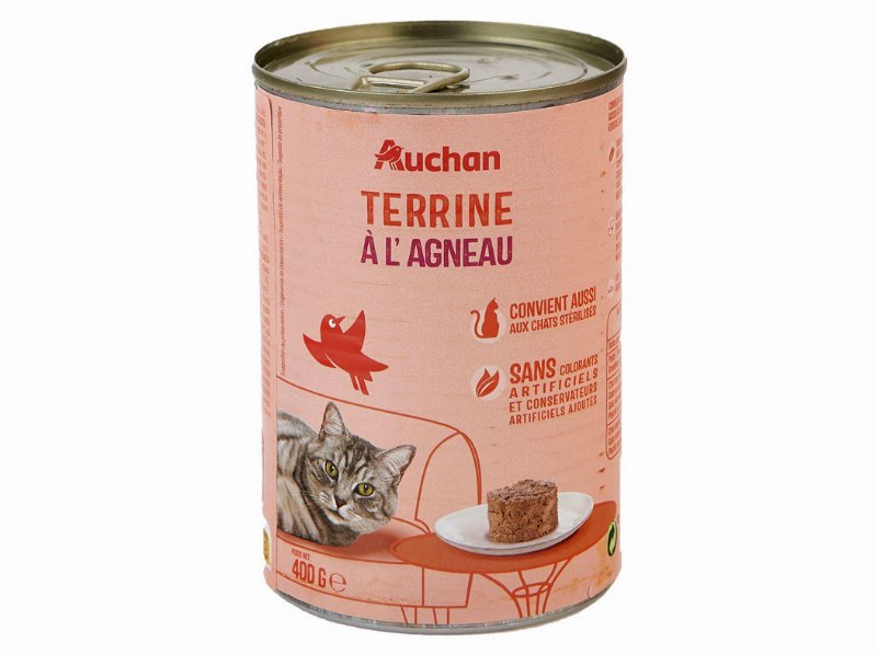 Comida Húmida Para Gato Auchan Terrina Borrego 400 g