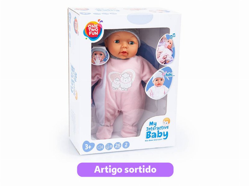 Boneco Bebé One Two Fun Interactivo 26 Funções 38Cm Modelos Sortidos