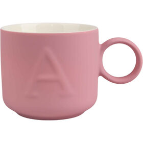 Caneca 360 ml Letra A Rosa Escura Kasa