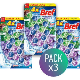 Bloco Sanitário Power Activ Pinho E Lavanda Bref 3 X 4 Un