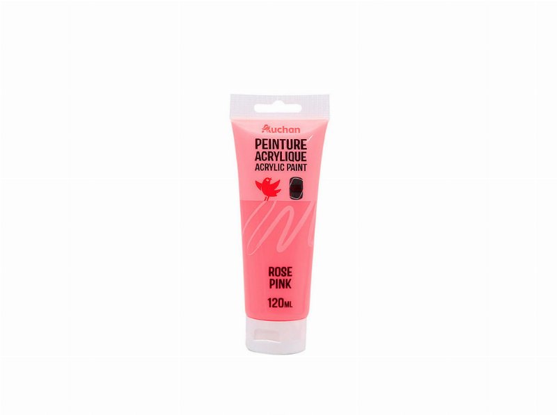 Tinta Acrílica Auchan Rosa Neon 120 ml