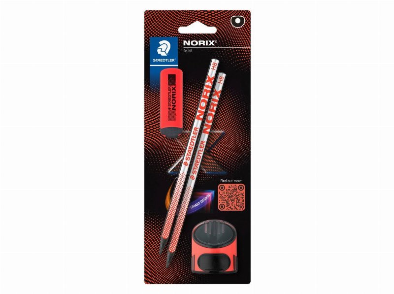 Conunto 2 Lápis Grafite Staedtler Norix + Afia + Borracha