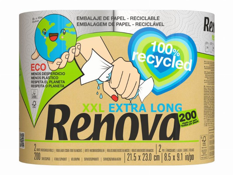 Rolo Renova Cozinha 100% Reciclado 2 Unidades