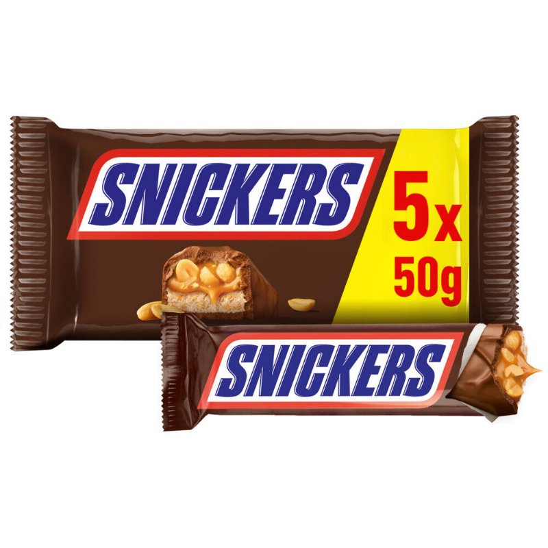 Snack De Chocolate Snickers Pack 5 Snickers 0.25Kg