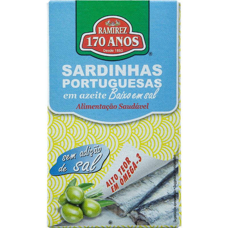 Sardinhas Em Azeite Baixo Em Sal 125 g