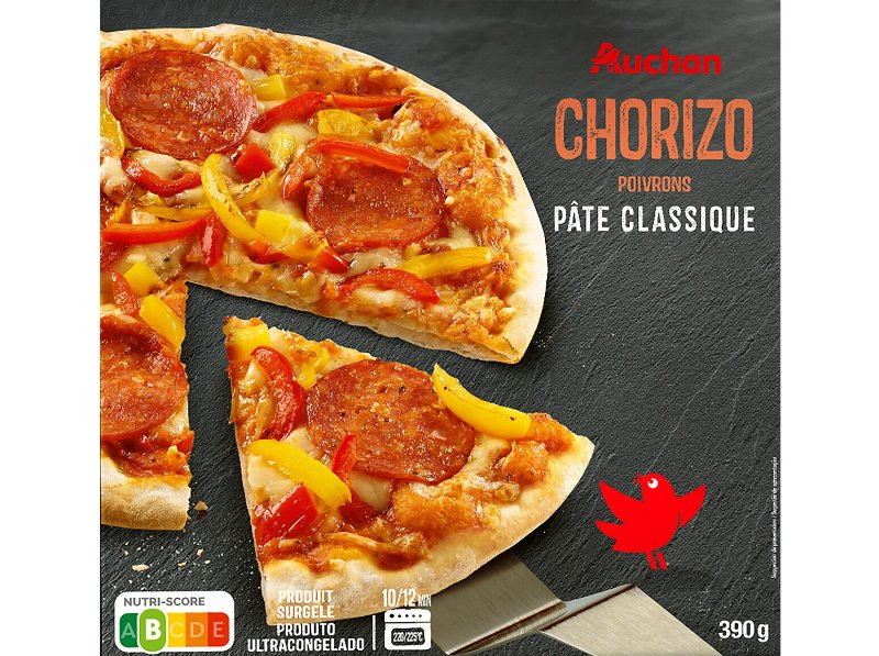 Pizza Auchan Massa Clássica Chouriço 390 g