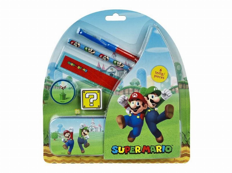 Conjunto Papelaria Super Mário 6 Peças