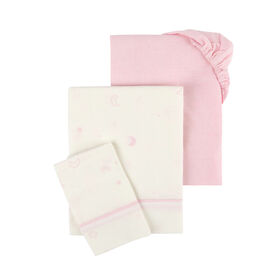 Conjunto 2 Lençóis Estrelas Rosa Happy Bear