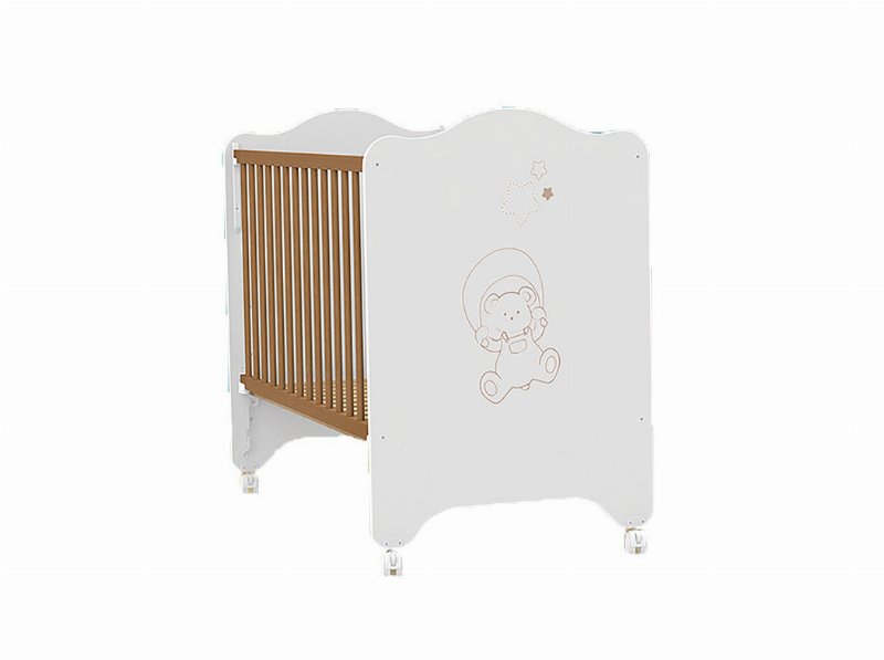 Berço Urso Carbebe Branco E Carvalho 120X60Cm