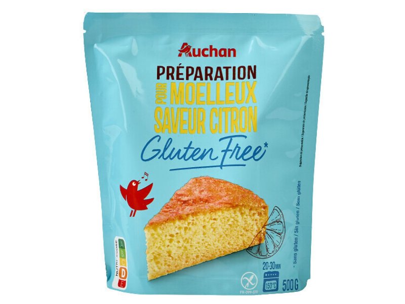 Bolo Auchan Preparado Cremoso Limão Sem Glúten 500 g