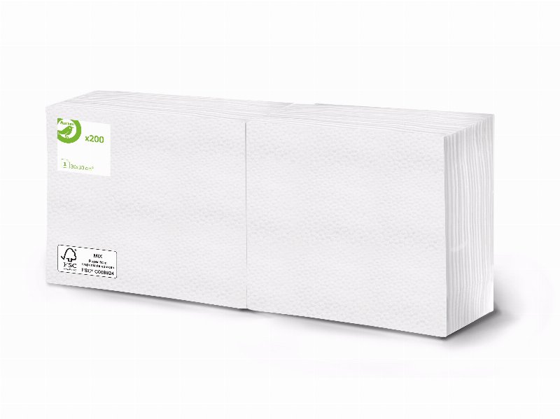Guardanapos Auchan Essencial Folha Simples 30X30Cm 200 Unidades