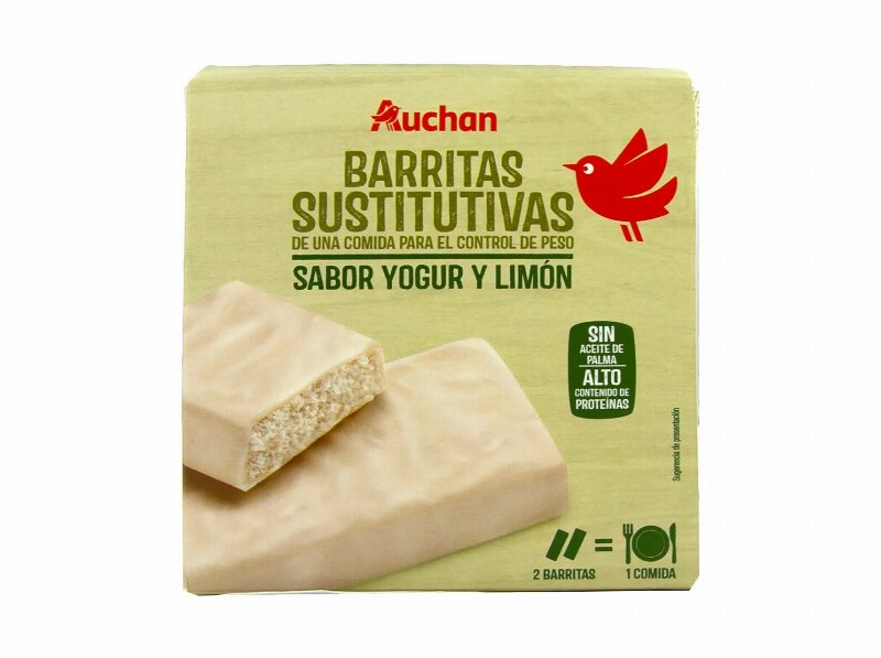 Barritas Auchan Substitutas De Refeição Sabor Iogurte E Limão 6Un 192 g