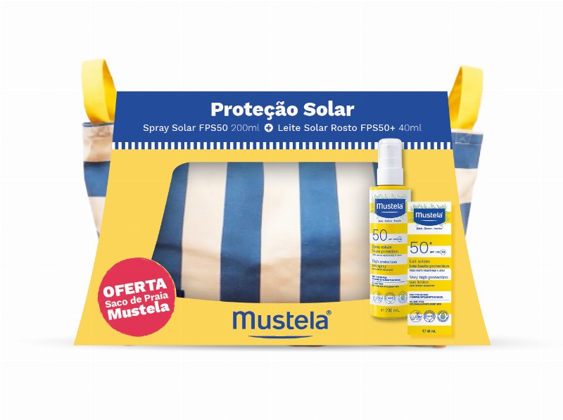 Spray + Leite Rosto Mustela Spf50+ Of Saco Praia 200+40 ml