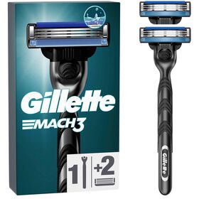 Máquina De Barbear Mach3 Com 2 Recargas Gillette 1 Un